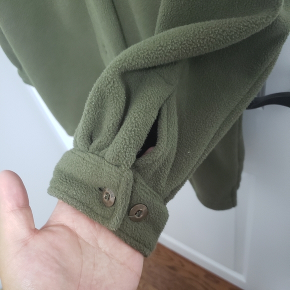 VINTAGE BUM EQUIPMENT Green Fleece Shacket - Picture 7 of 9
